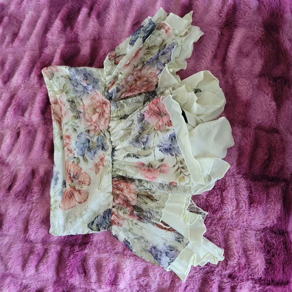 Floral Ruffle Mini Skirt - Picture 3 of 4